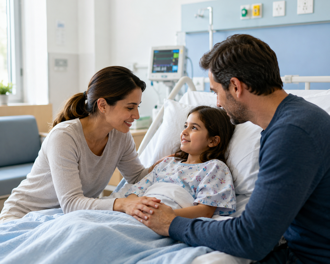 Rodiče u lůžka hospitalizovaného dítěte