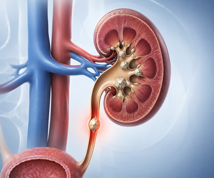 Anatomická ilustrace ledviny a močových cest