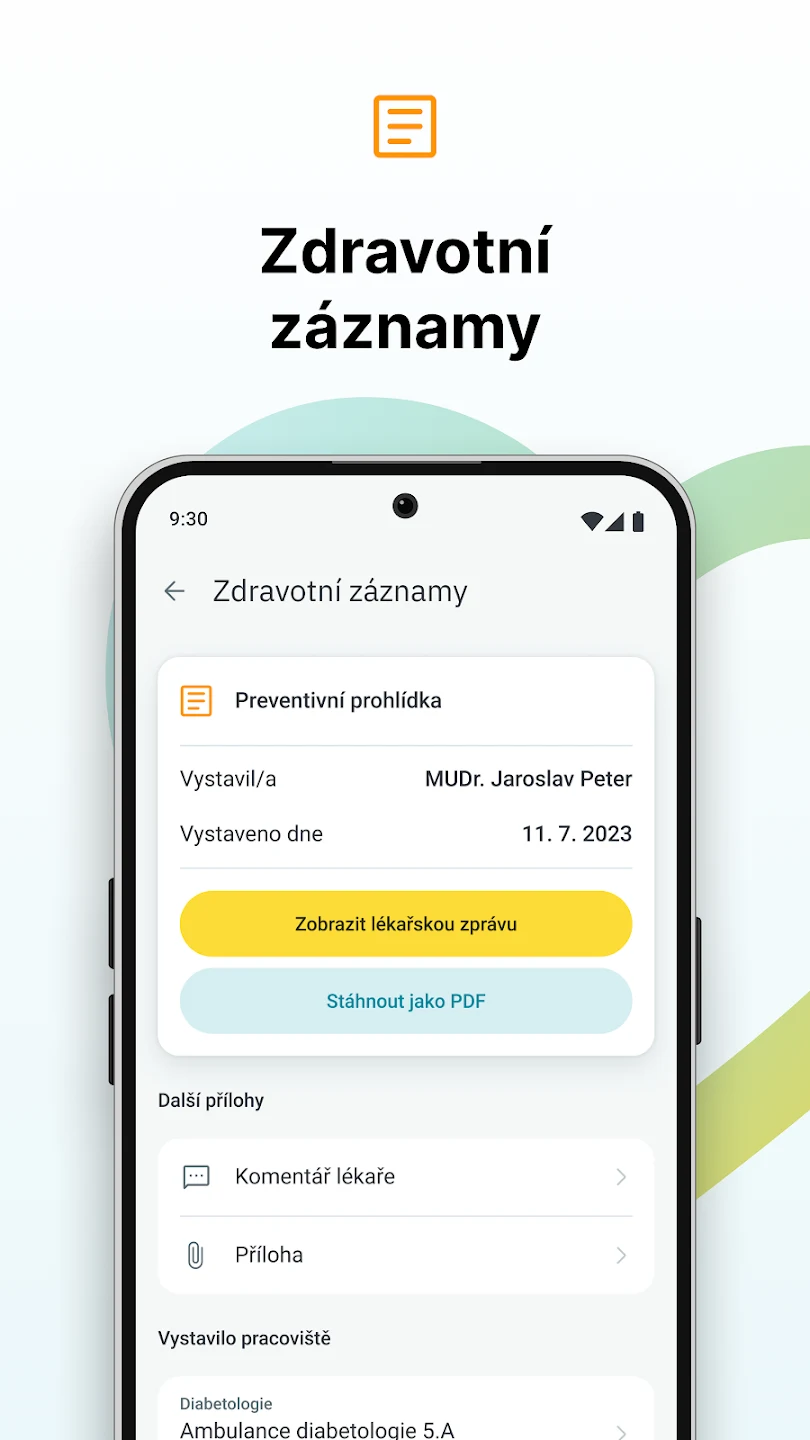Ukázka aplikace mZdraví 2