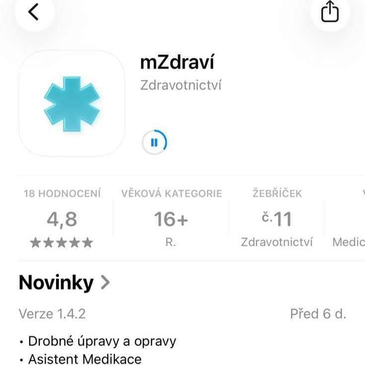 Stažení aplikace mZdraví